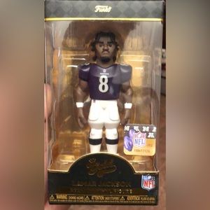 Brand New Lamar Jackson Funk Gold Figure